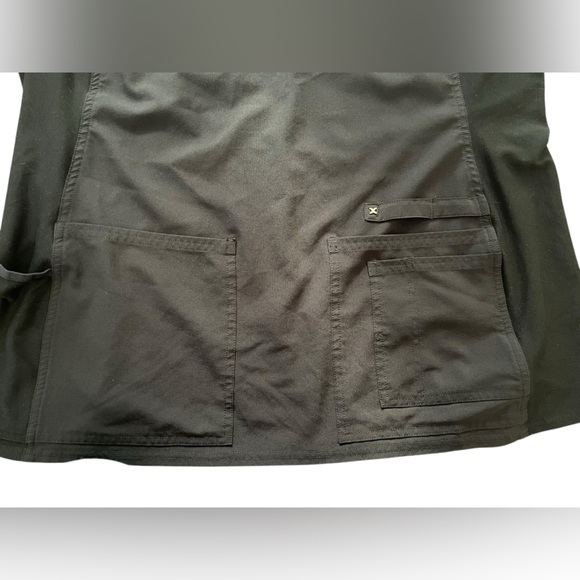 Cherokee Iflex V-Neck Knit Panel Scrub Top Extra Large XL Black - Picture 4 of 5